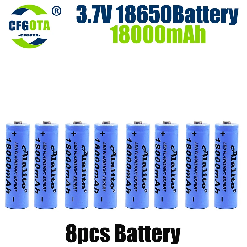 18650 Battery Rechargeable Battery 3.7V 18650 18000mAh Capacity Li-ion Rechargeable For Flashlight Torch Battery+Charger battery charger rechargeable battery