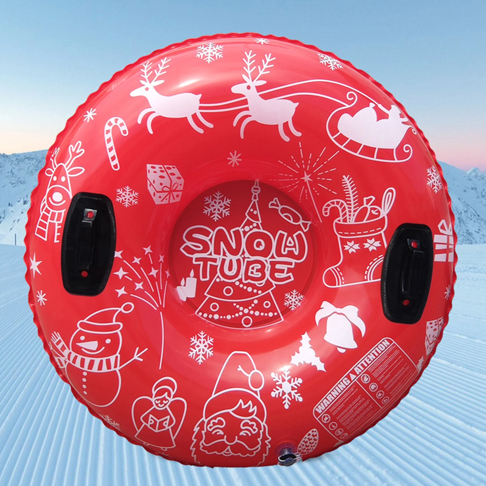 Inflatable Snow Tube Snow Sled Handles Sledge Circle Tire Tube Thickened Winter Sports Inflatable Skiing Circle Rings
