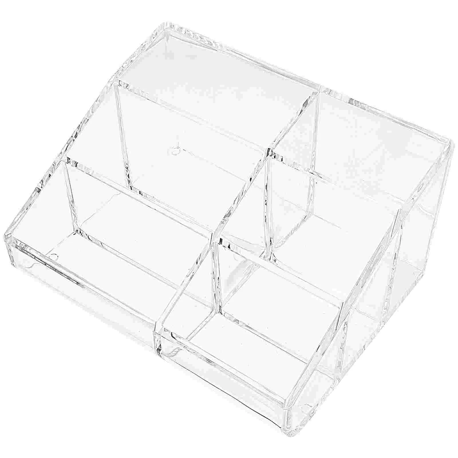 

Ящик для хранения с 6 отделениями, органайзер для макияжа, Настольный акриловый прозрачный органайзер для косметики