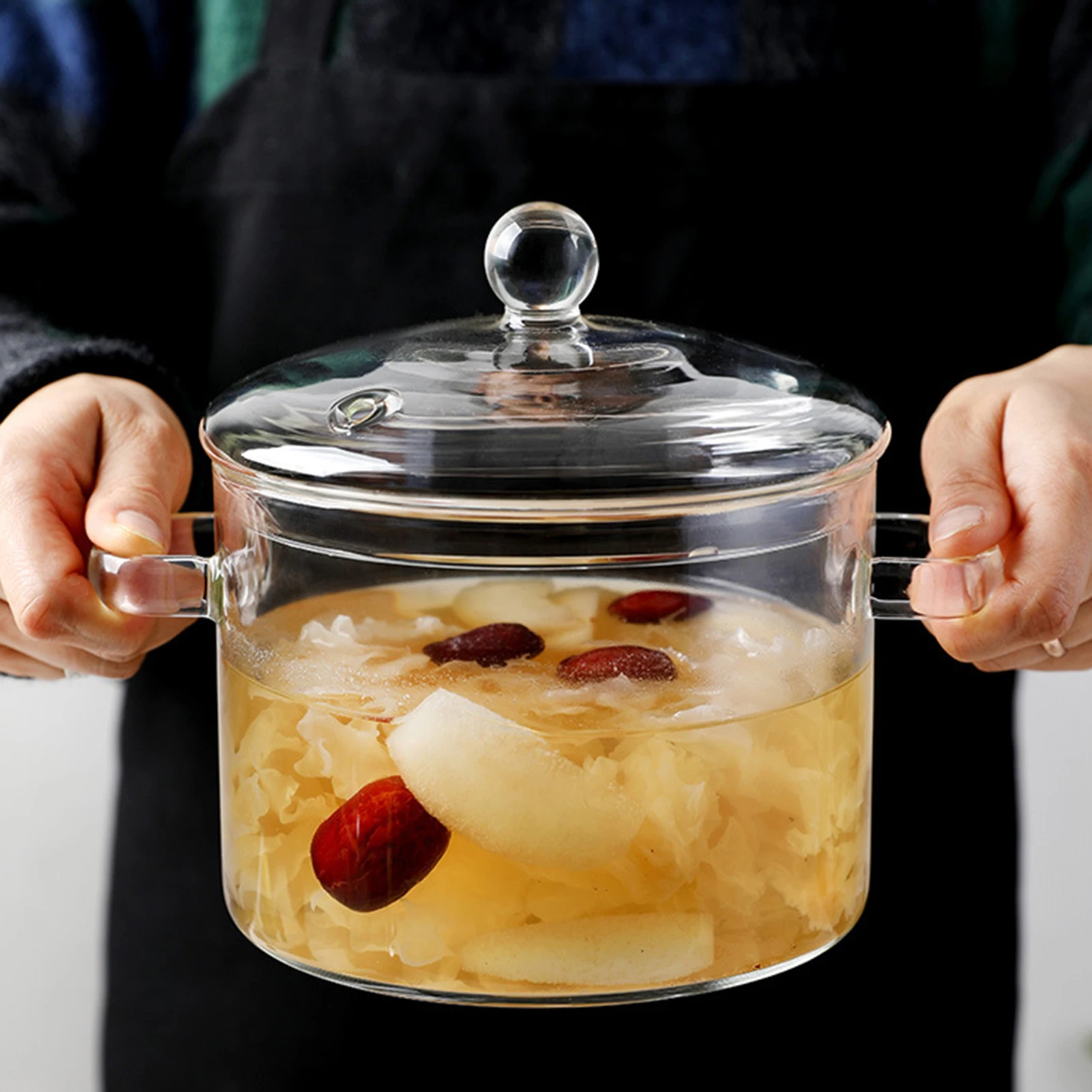 Glass Cooking Pot With Lid Heat-Resistant Borosilicate Glass Pot U2013 Kitchen Groups