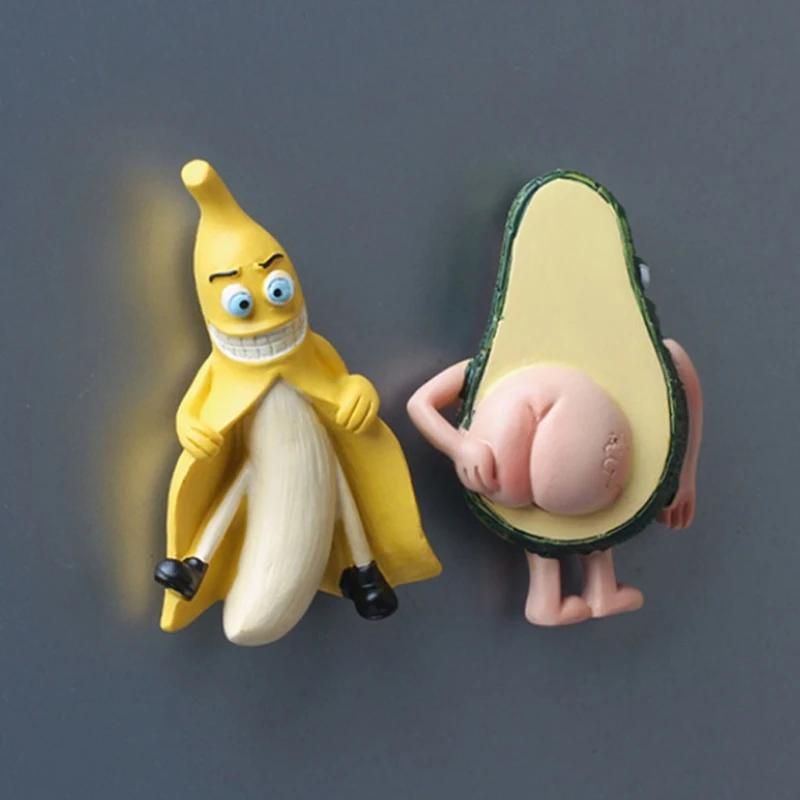 Refrigerator Magnets Fruit Banana and Avocado Funny Magnets for fridge Whiteboards Home Decoration magnetic fridge magnets magnetic fridge stickers refrigerator decor