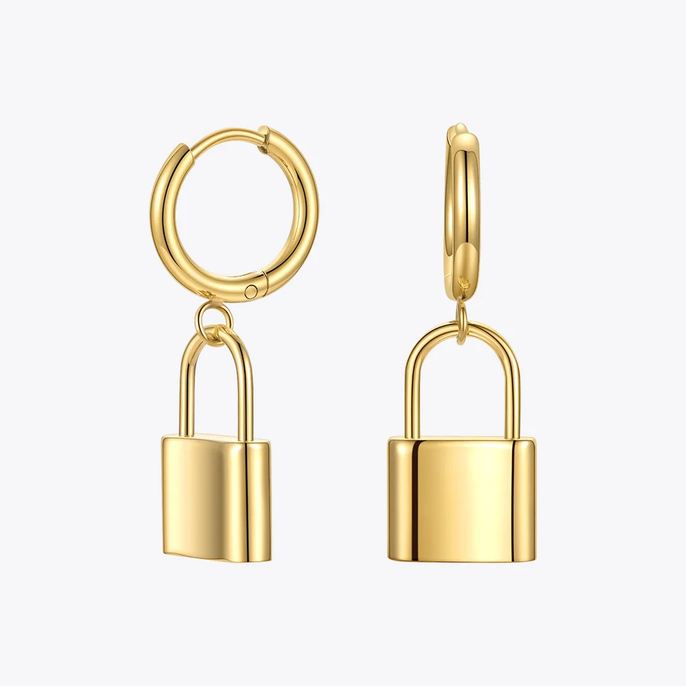 Stainless Steel Drop Earrings Stainless Steel Hanging Lock