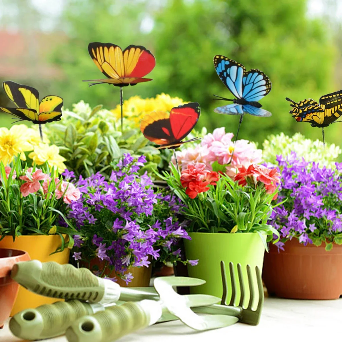 Butterfly Decoration 50pcs Colorful Simulation Butterfly Outdoor Garden Yard Plant Flower Pot Spring 25*4cm