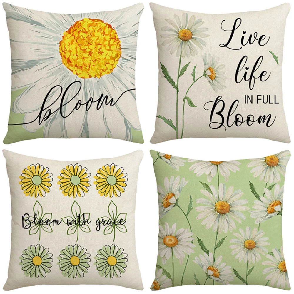 Рисунок 2 - Подсолнух, маргаритки чехол для подушки 18x18 дюймов