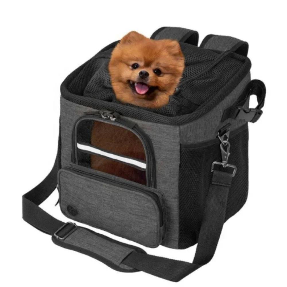 

Dog Bike Basket - Bicycle Basket for Pet Ventilated Dog Bike Carrier Backpack, Car Seat for Mesh Window, Soft Sherpa Bed