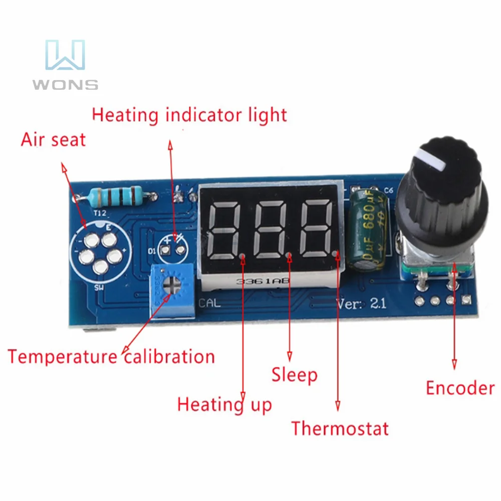 Temperature Control Board Digital Soldering Iron Station Temperature Controller Board with LED Vibration Switch for HAKO T12 honeywell granit™ xp 1991i xlr usb kit 2d xlr focus with vibration red scanner 1991ixlr 3 base ccb22 100bt 03n usb type a 3m straight cable