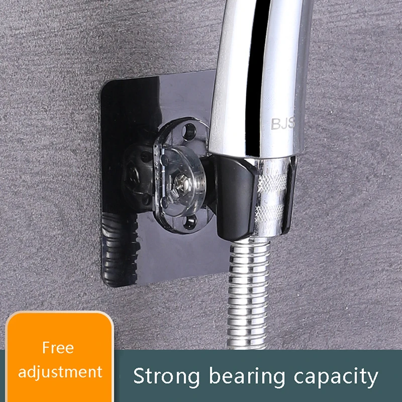 

Adjustable Bathroom Shower Wall Mounted Shelf Suction Up Drill-free Shower Head Holder Swivel Base Showerhead Bracket Hanger