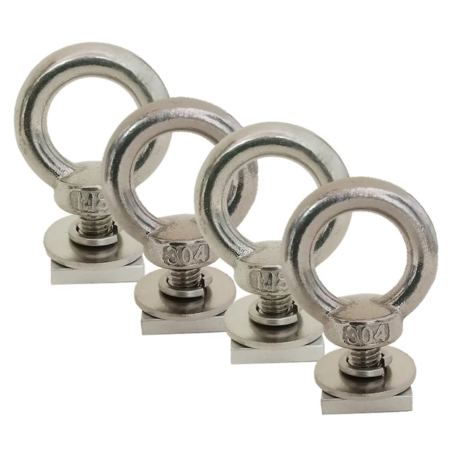 EyeBolts SquareNut Screw M8#304#Stainless Steel Lifting Ring Anchor Fastener: A Secure Solution for Car Roof Racks