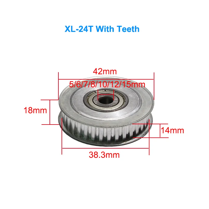 Description Picture 2 of itemAF Type XL-24T Idler Pulley Belt Width 14mm Transmission Idle Pulley Synchronous Wheels 24Teeth Tensioner Pulley