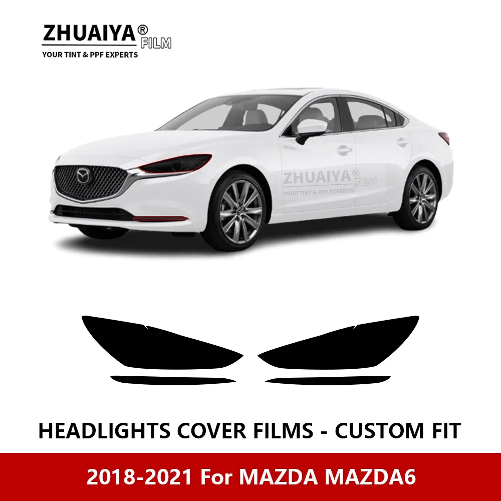 

For MAZDA MAZDA6 2018-2021 Car Exterior Headlight Anti-scratch PPF precut Protective film Repair film Car stickers Accessories
