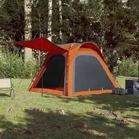 4-Person Waterproof Camping Tent - Quick Release Grey & Orange Design 3