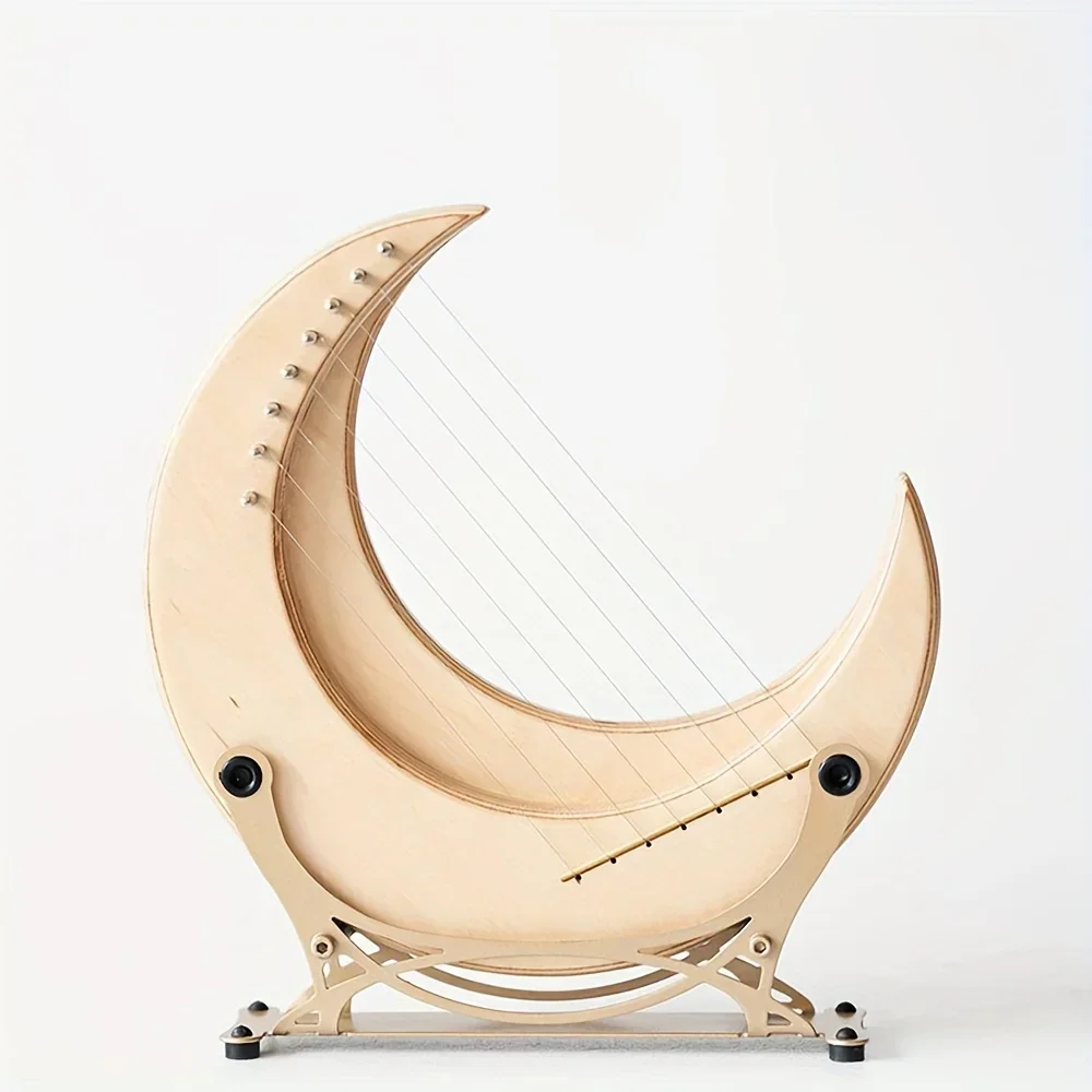 Moon Lyre-Professional Portable Finger Harp with 11/15 Notes, C/G Tuning, Maple & Elm Wood, Ideal for Beginners and Pros