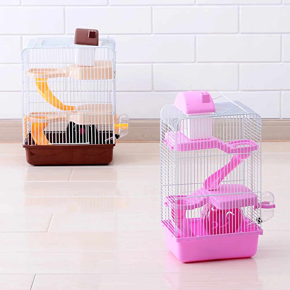

Large Hamster Cage Three Layers Hamster Cage Includes Water Bottle Exercise Wheel Dish Hamster Hide- Out Small House for Pets