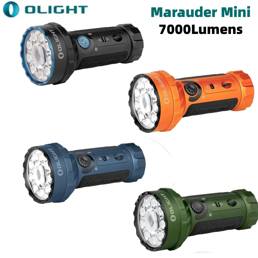 Olight Marauder Mini 7000 Lumen Fascio Di Torcia Luminosa 600 Metri Di Distanza Del Fascio Lampada Intelligente Ricaricabile Batteria Integrata Rgb
