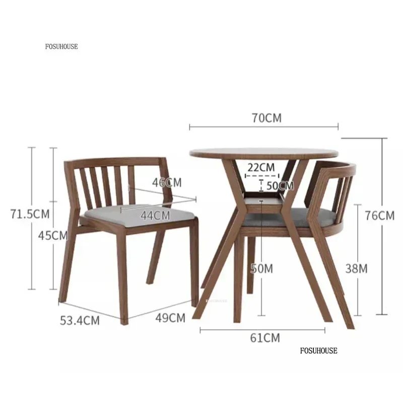 Solid Wood Garden Furniture Set Outdoor Furniture Patio Villa Tables and Chairs Leisure Mini Tea Table Three-piece Set