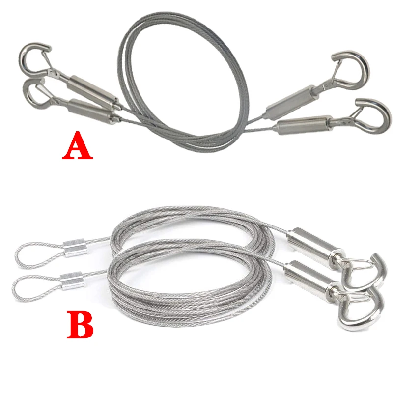 Wire rope hook Adjustable Automatic Wire Rope Spring Hook Clothesline Picture Hanging Solution System Suspension Code Stainless Steel Cable