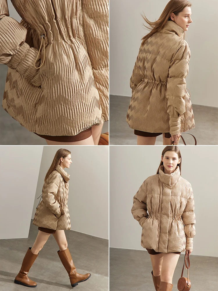 AMII Minimalist Duck Down Puffer Coat Women Winter 2025 Lightweight Stand Collar Lapel Warm Outerwear New Jackets 12344052 4