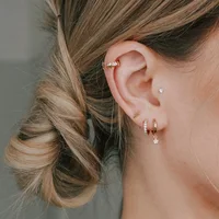 ROXI INS Trend 925 Sterling Silver 18K Gold 3PCS Stud Earring Sets For Women Piercing fancy Zircon Ear Punk Street Jewelry Set - Image 5