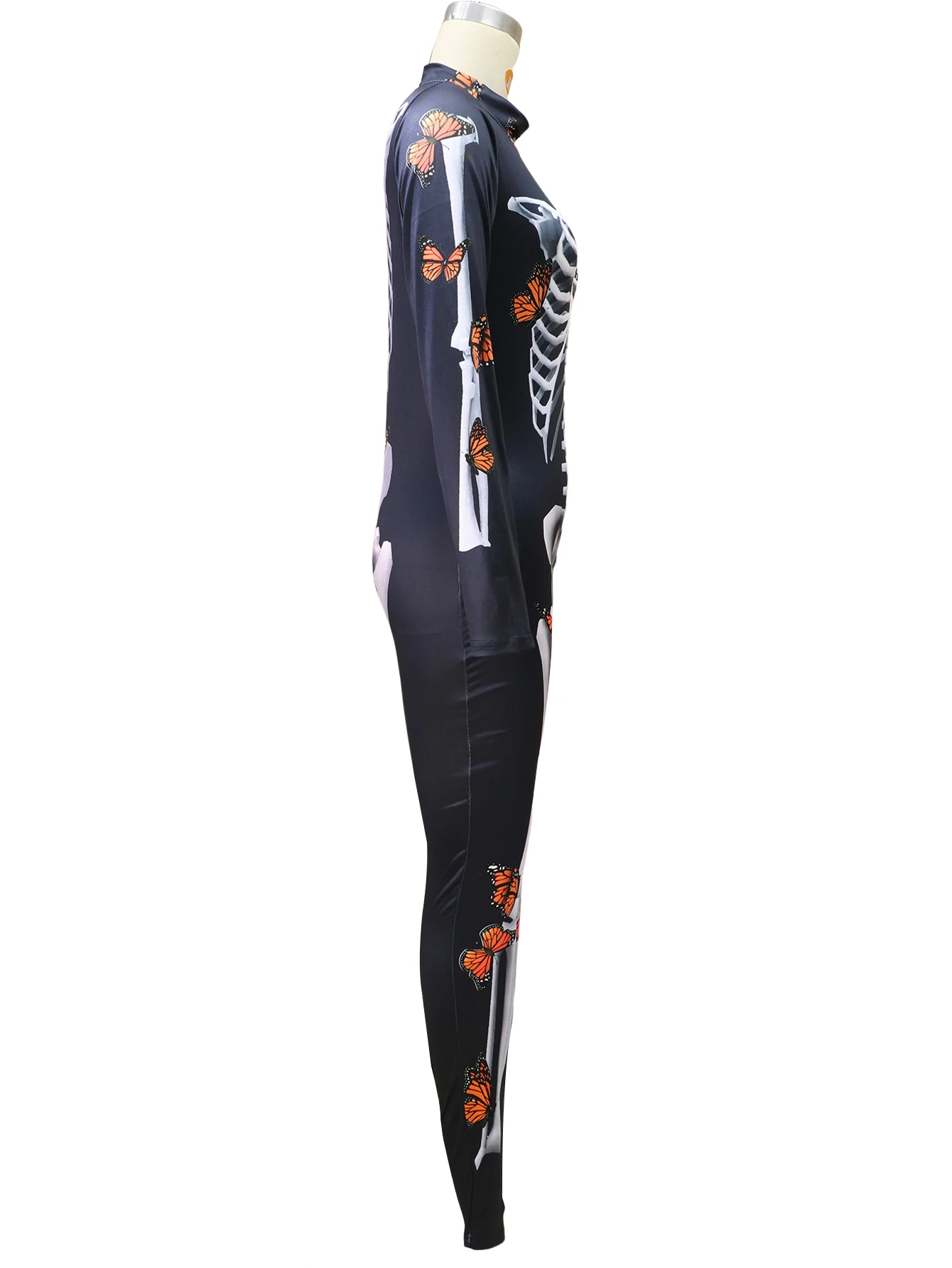 Halloween Cosplay Fashion Parent-child Clothing Jumpsuit Butterfly Print Skeleton Women Girl Sexy Tracksuit Zentai Jumpsuits