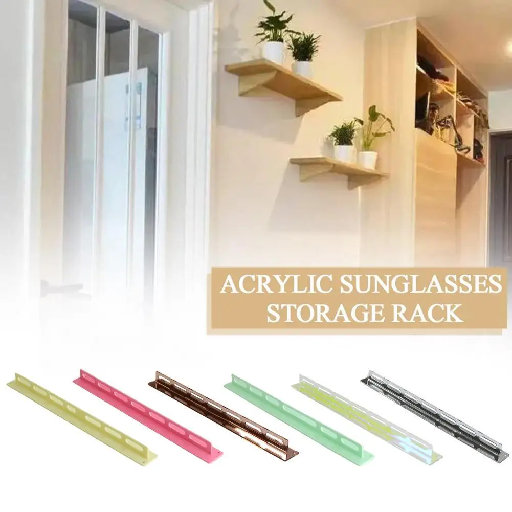 

Rainbow Color Acrylic Eyeglasses Holder Wall Mounted Sunglasses Organizer Storage Eyewear Display Hanger Rack Jewelry Shelf