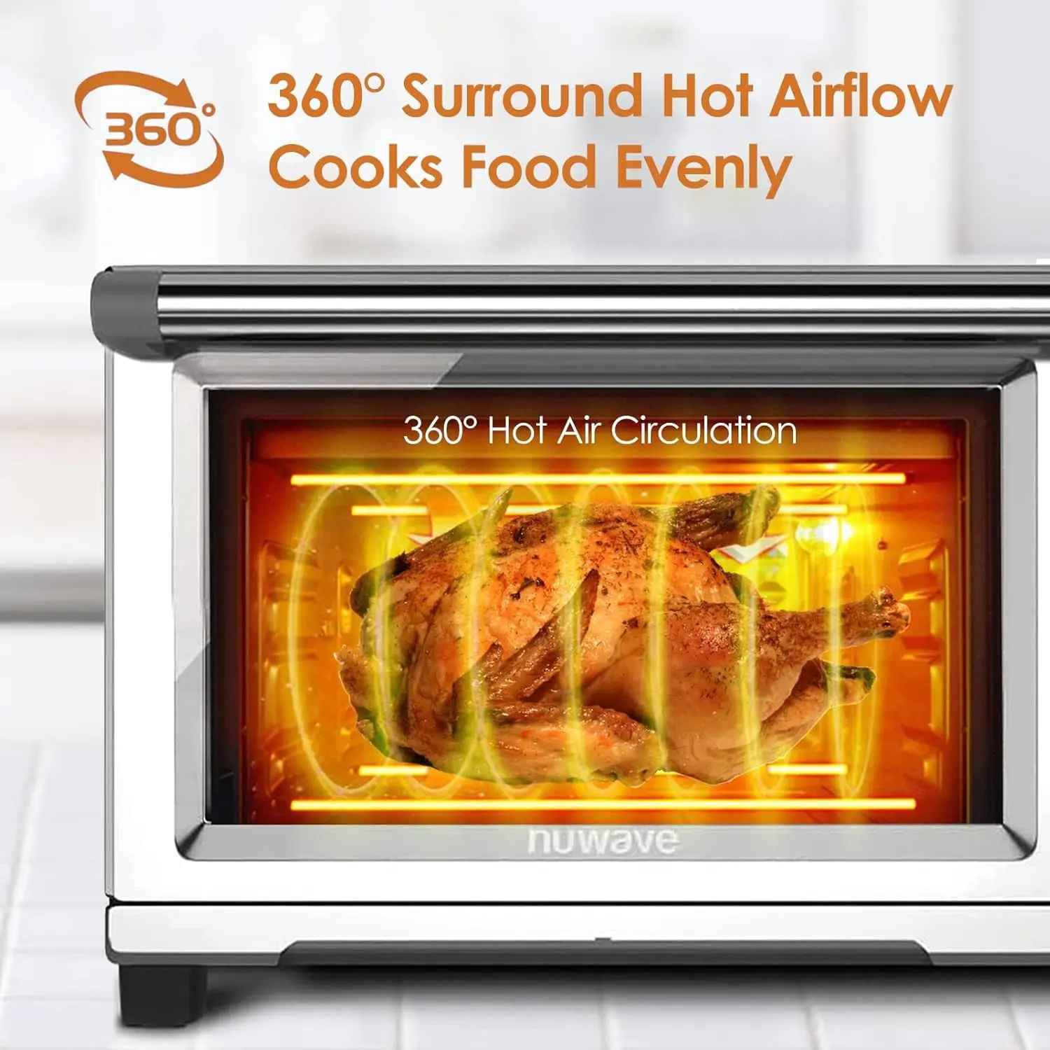 Air Fryer Toaster Smart Oven, 12-in-1 Countertop Convection, 30-QT XL Capacity, 50°-500°F Temperature Controls 5