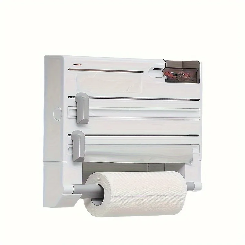 Multi-function Cling Film Cutter Wall Holder Tin Foil Paper Roll Authentic Wall Mounted Roll Dispenser For Tin Foil 6