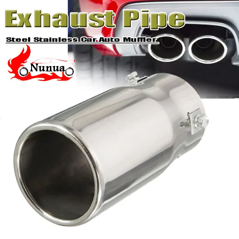 Exhaust Pipe Tip Car Auto Muffler Steel Stainless Trim Tail Tube Auto