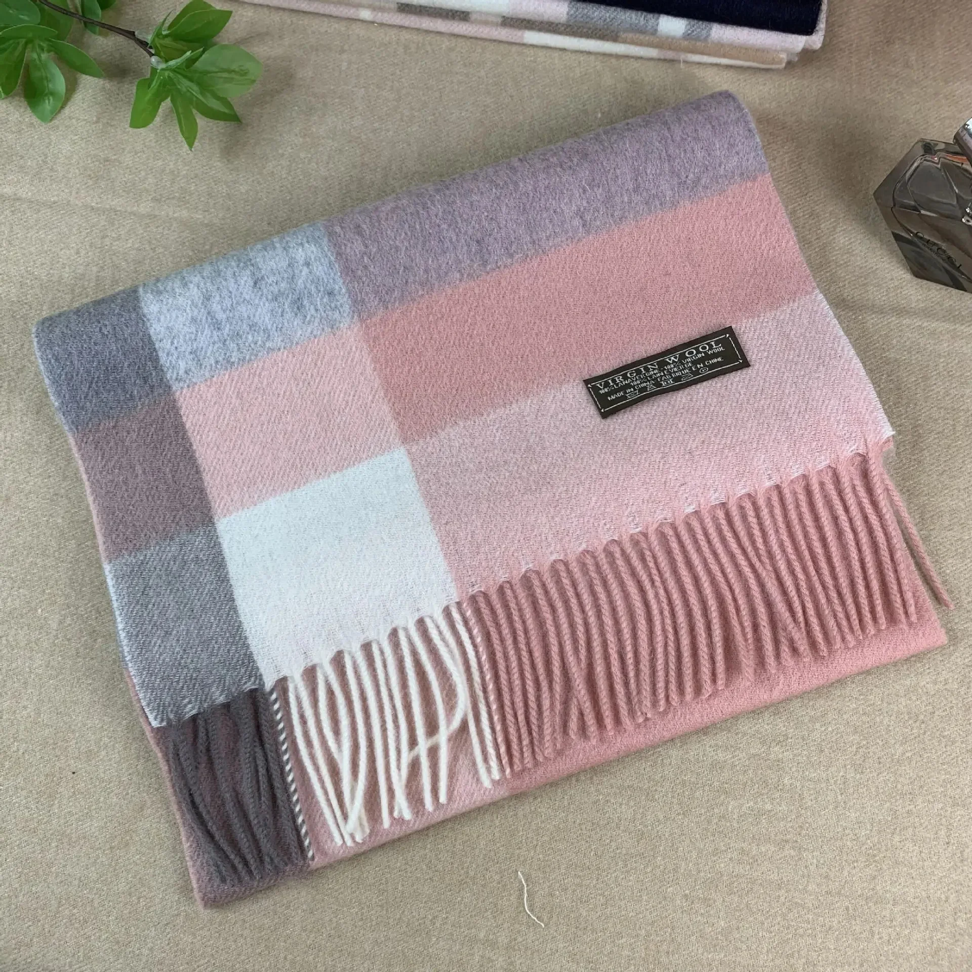 Large plaid pink Blue