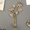Alloy Decorative Hook 2pcs Retro Hook Set Golden Wall Coat Racks Flowers Bird Hanger Room Decoration Accessories Key Holder 4