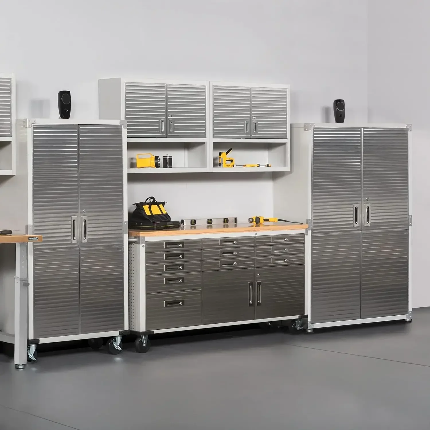 Mega Lockable Storage Cabinet 48" W X 24" D X 72" H Granite Ribbed Side Panels Help Protect Against Dents and Divots From Impact 5