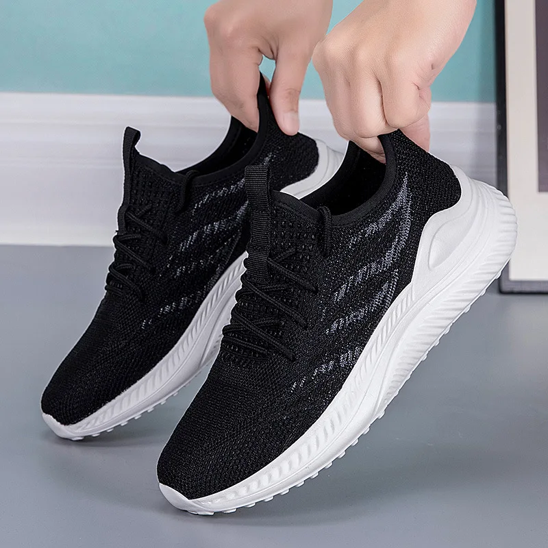 Running Shoes Women 2024 New Summer Flying Woven Large Size Casual Sports Shoes Ladies Breathable Women's Shoes White Shoes