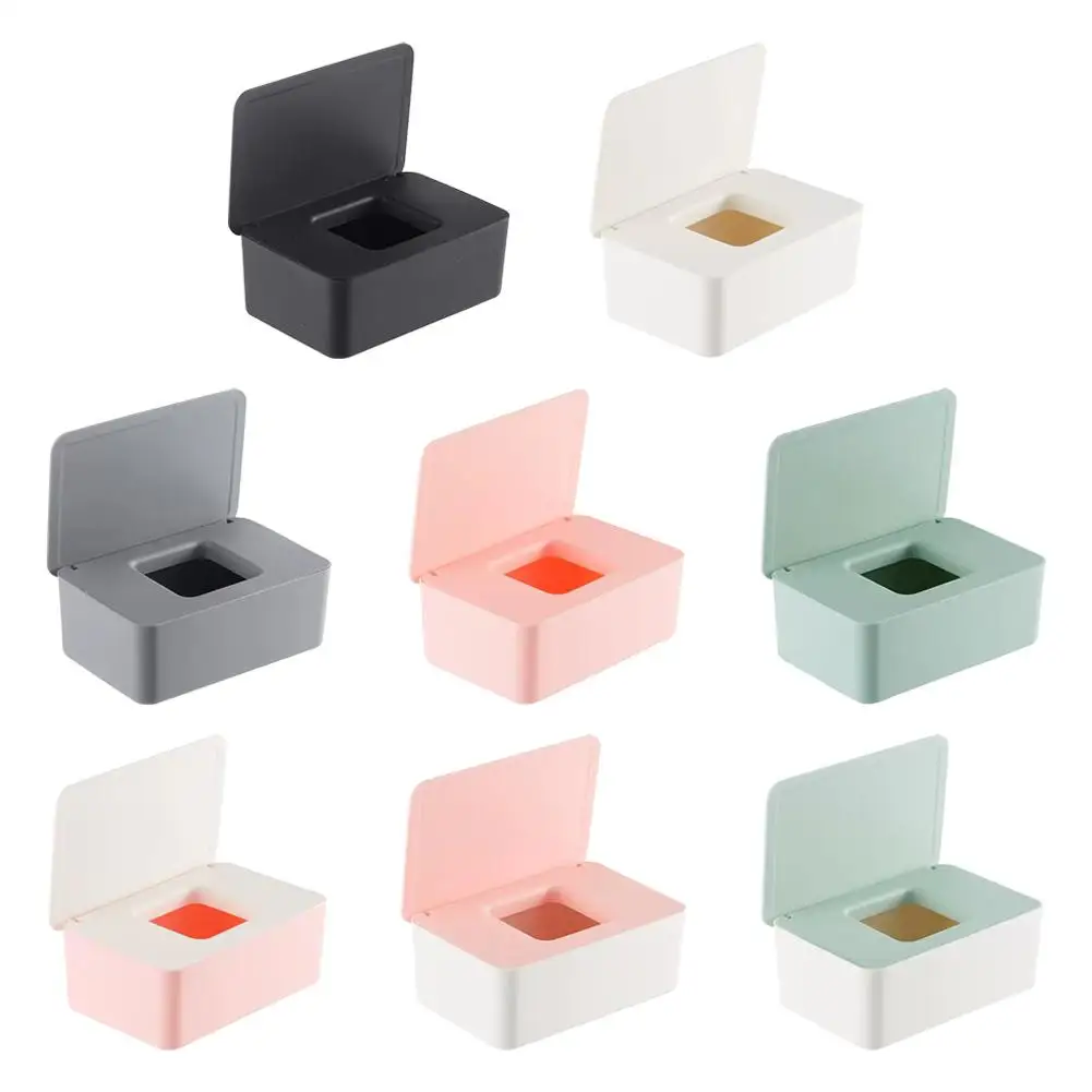 Neue Nass Tissue Box Staubdicht Tücher Spender Tragbare Tissue Box Lagerung Box Mit Deckel Für Auto Home Office Desktop-Organizer F3z0 – Detail 8