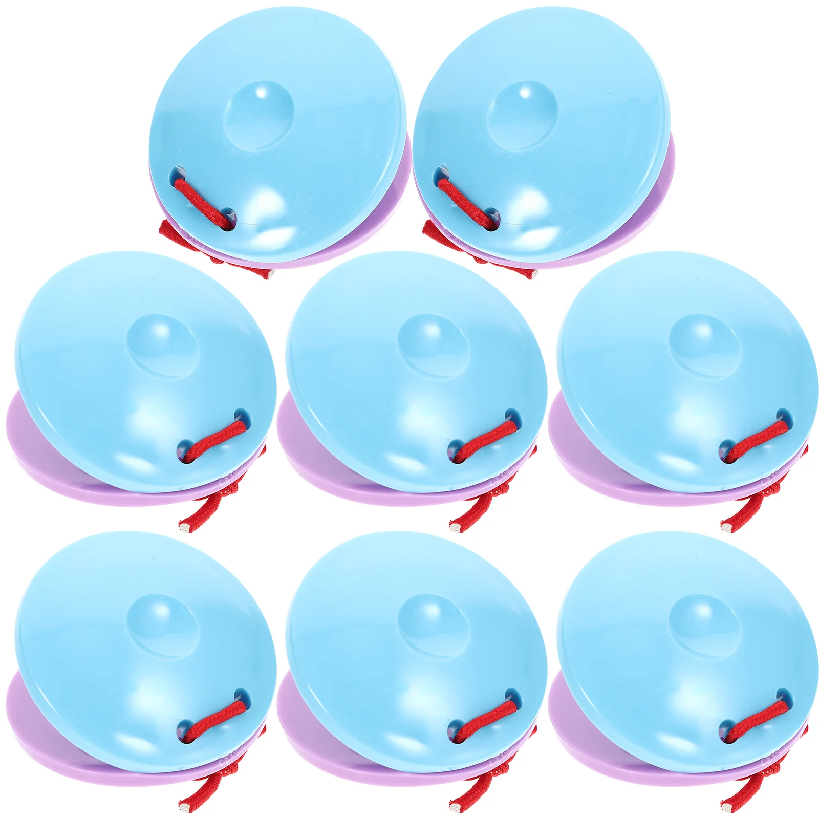 

8 Pcs Children's Round Sounder Castanets Music Instruments Toddler Plastic Wooden