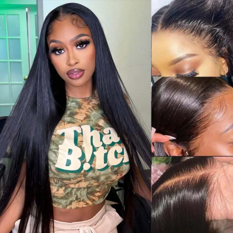

Sapphire Transparent 13x4/13x6 Lace Front Human Hair Pre Plucked 4X4 Lace Closure Wig For Women Cheap Human Hair Wigs Preplucked