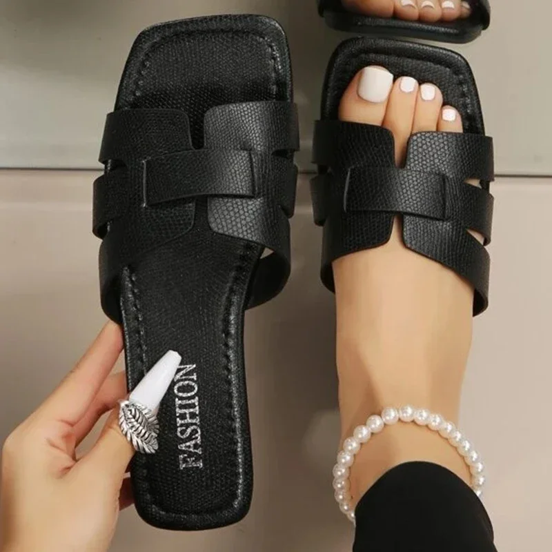 Summer New Women Slippers Flat Bottom Non-slip Outdoor Open Toe Beach Female Sandals Sexy Fashion Design Slides Woman Shoes — view 6