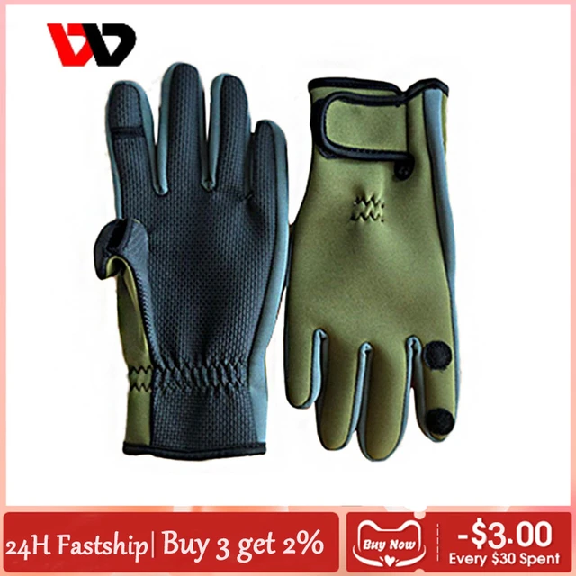 Best Fishing Gloves Cold Weather  Winter Fishing Gloves Three Finger -  Winter - Aliexpress