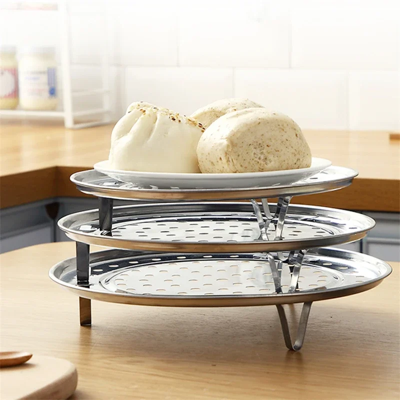 Stainless Steel Steamer Rack Insert Stock Pot Steaming Tray Stand 18-30CM steamer rack
