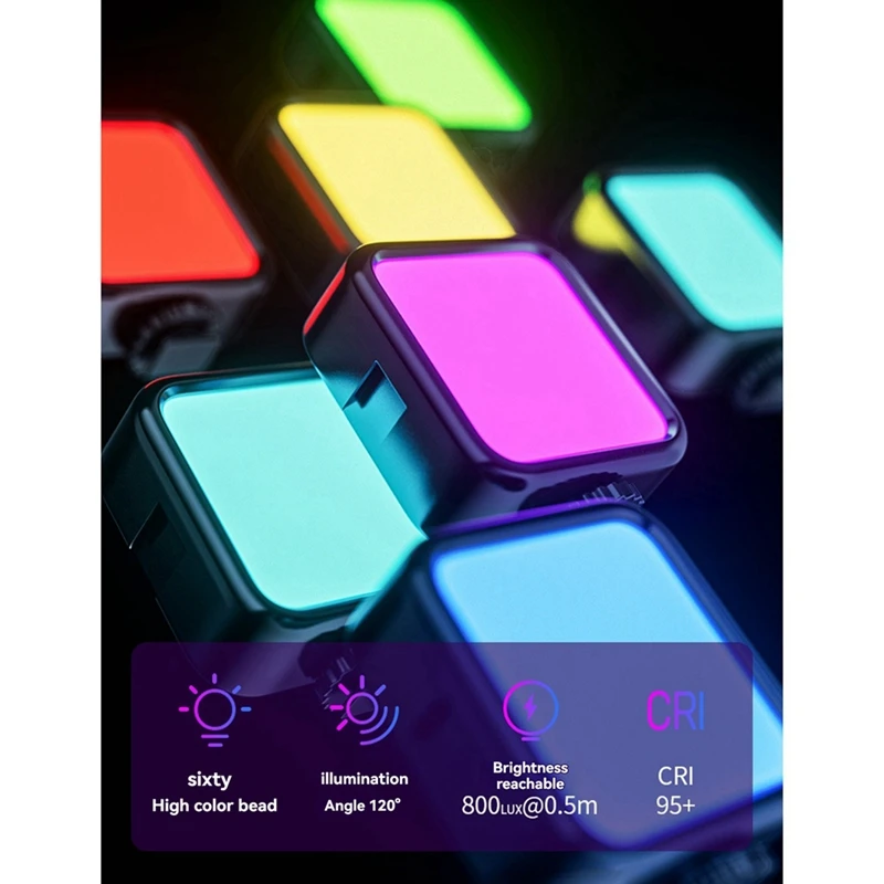 Handheld RGB Flash Photography Lighting Light Portable Clip-On Ring Flash For Iphone, Samsung, Ipad Mobile Phones