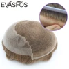 Natural Front Bleached Knot Lace Men Hair Toupee Human Hair Toupee PU Replacement System Q6 Base Swiss Lace Front Hair Pieces 1