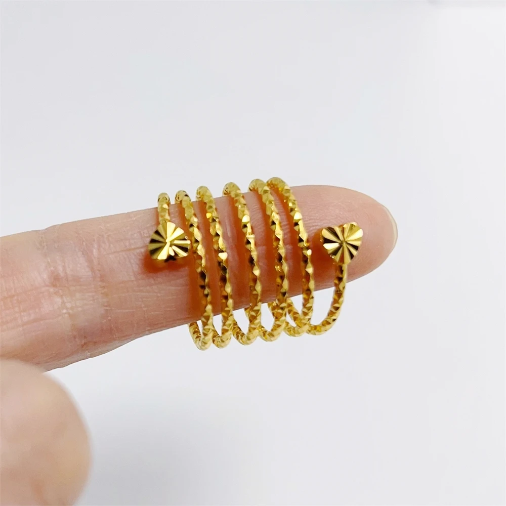 스테인레스 스틸 골드 컬러 멀티 서클 여성을위한 와이드 손가락 반지 크기 조절 Anillos 트렌디 쥬얼리 액세서리 선물