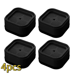 Heavy Duty Adjustable Furniture Risers with Nonslip Bottom, Stackable Bed and Sofa Lifters - Set of 1 or 4 Pieces (4pcs - Black)
