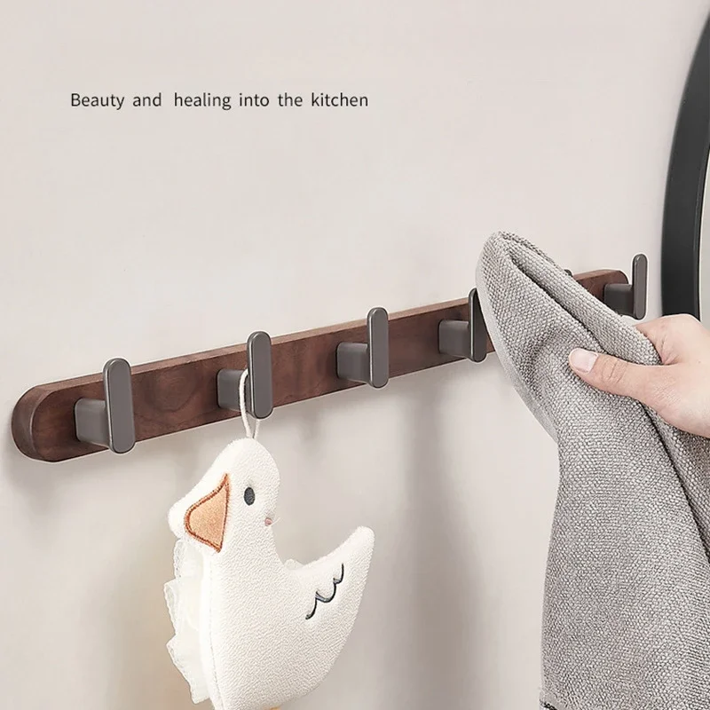 Light Luxury Solid Wood Wall Hanging, Living Room, Bedroom, Bag, Coat, Towel Hooks, No Punch 3