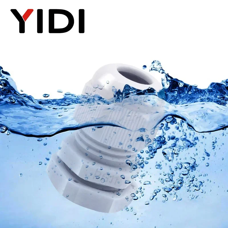 IP68 PG Waterproof Cable Gland Connector Plastic Nylon PG7 PG9 PG11 PG13.5 PG16 PG19 PG21 PG25 PG29 PG36 M16x1.5 5pcs Black