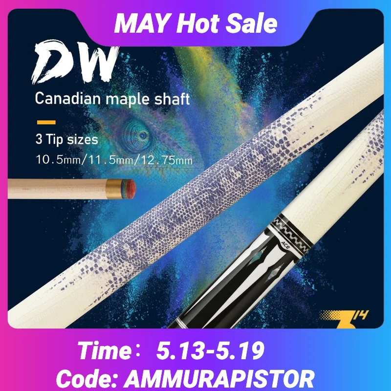 

NEW Arrival PREOAIDR 3142 DW Pool Cue Stick 10.5/11.5/12.5mm Tip Size Maple Shaft Uniloc Joint Lizard Print Handle Billiards