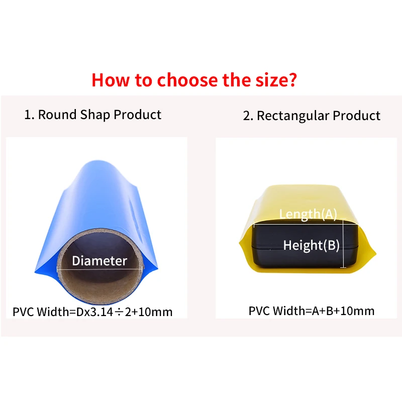 2M PVC Heat Shrink Tube 30mm ~ 85mm for 18650 Lithium Battery Flim Wrap Protector Cover Skin Cable Sleeve Insulation Sheath