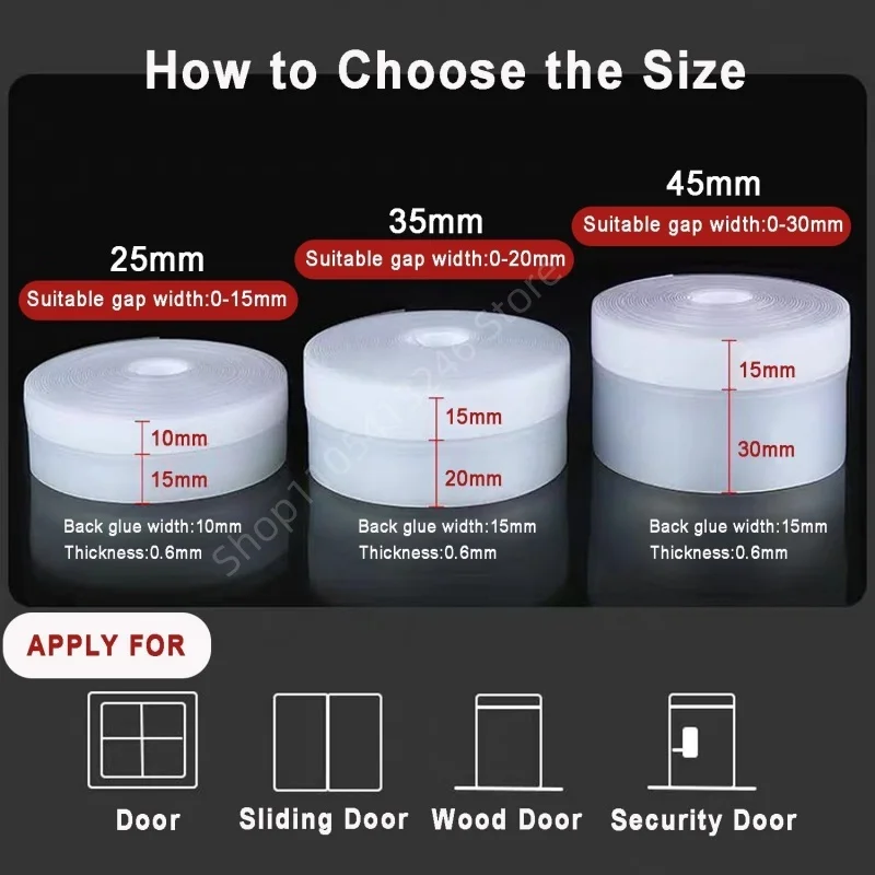Self-Adhesive Silicone Weatherproof Seal Strip - 5M