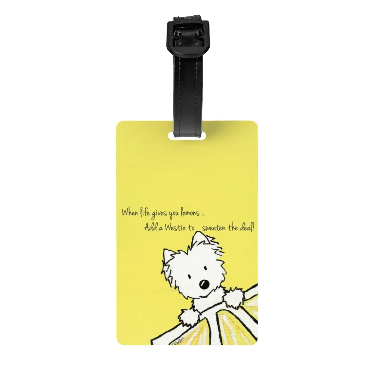 

Custom Life Lemons Westie Dog Luggage Tag Privacy Protection West Highland White Terrier Baggage Tags Travel Bag Labels Suitcase