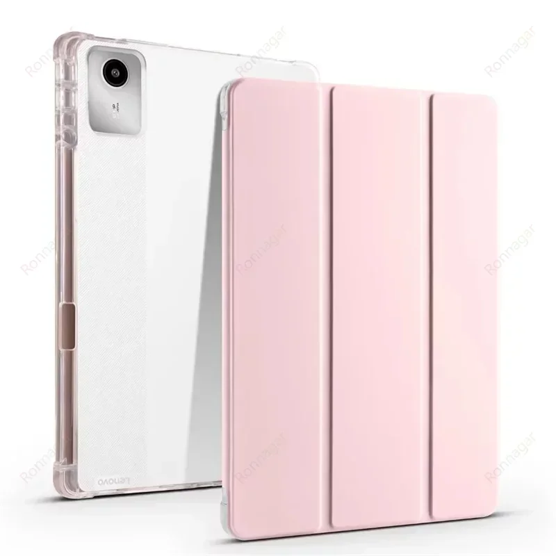 Slim Folding Soft Protective Case with Pencil Holder and Translucent Back