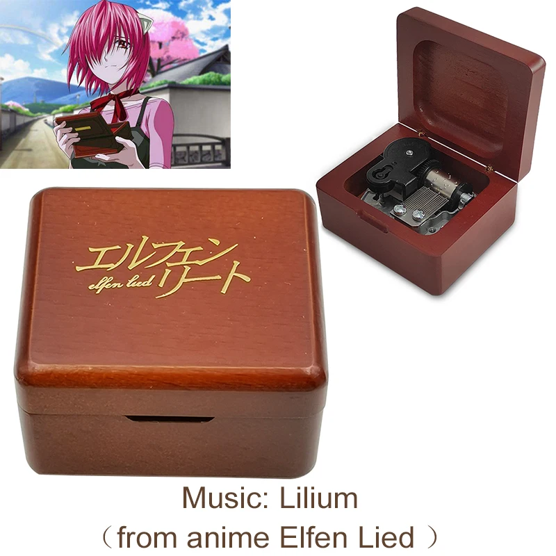 bronzing Wooden Elfen lied music lilium Music Box new year Christmas Birthday music box gift Valentine's Day Gifts,music box