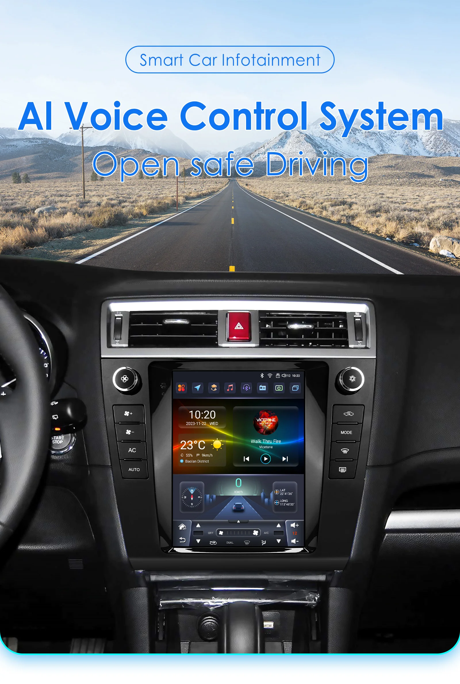 Hizpo 9,7“ Android 14 für Subaru Legacy Outback 2015 - 2018 Autoradio Stereo Multimedia-Player GPS-Navigation Wireless Carplay – Detail 4
